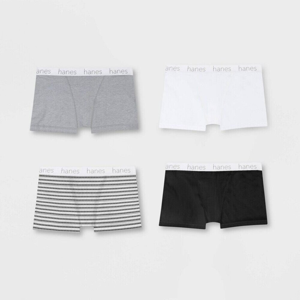 Hanes Premium Womens 4pk Boyfriend Cotton Stretch Boxer Briefs Size XL GG9056AFa